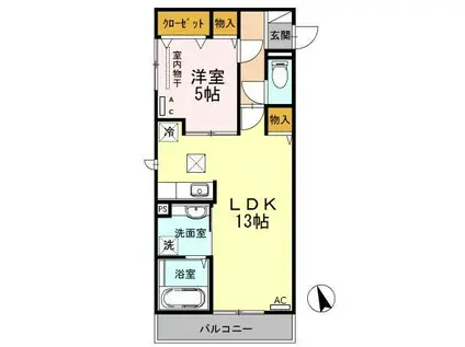 LUCE(1LDK/3階)の間取り写真