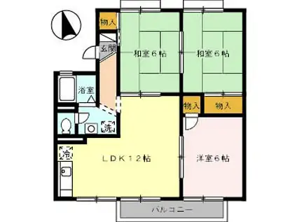 グランドール新福(3LDK/2階)の間取り写真