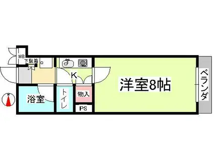 イマージュ・シャトー(1K/6階)の間取り写真