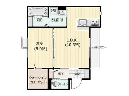 RIAN伊福町(1LDK/2階)の間取り写真