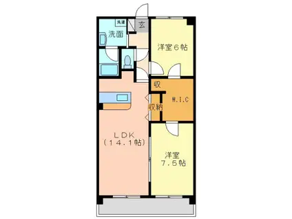 アウルスタイル森下町(2LDK/4階)の間取り写真