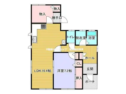岡山電軌清輝橋線 清輝橋駅 バス乗車時間：8分 豊成（岡山県）バス停で下車 徒歩17分 1階建 築4年(1SLDK)の間取り写真