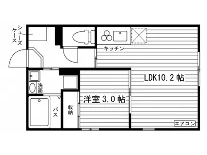 ドミール青江(1LDK/2階)の間取り写真