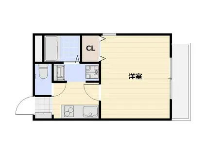 AL CUORE(1K/5階)の間取り写真