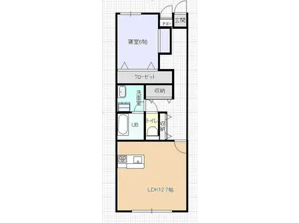 アルカンジュ高柳西町(1LDK/2階)の間取り写真