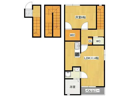 REPOS I(1LDK/3階)の間取り写真