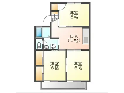 アネックス景山A(3DK/2階)の間取り写真