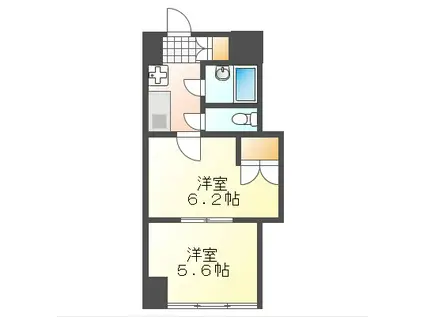 スプランドゥール中山下(2K/6階)の間取り写真