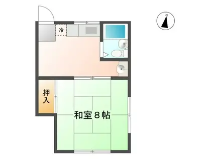 パーパス山田(1DK/2階)の間取り写真