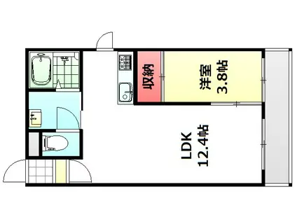 グレーシア(1LDK/1階)の間取り写真