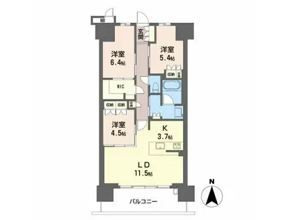 プレミスト岡山ザ・レジデンス(3LDK/10階)の間取り写真