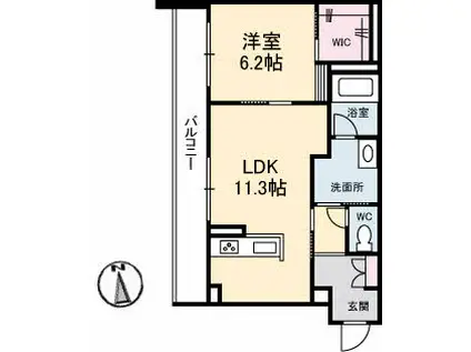 フェリシエール(1LDK/2階)の間取り写真