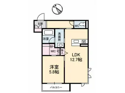 ベレオ豊成(1LDK/3階)の間取り写真