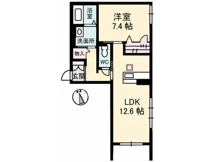 アルコバレーノ(1LDK/1階)の間取り写真