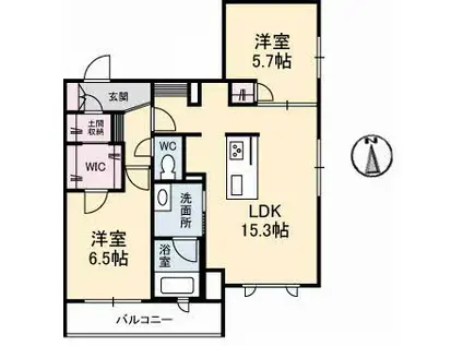 シンフォニアⅡ(2LDK/3階)の間取り写真