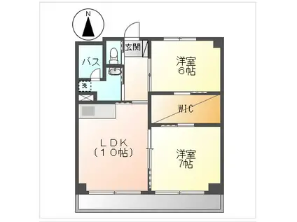 ハアラン御南(2LDK/4階)の間取り写真