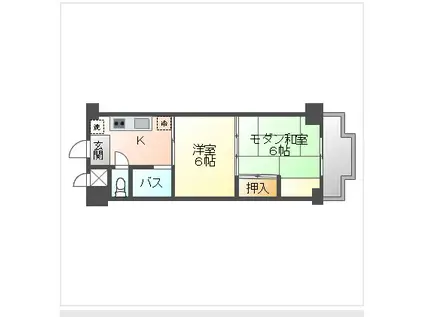 レジデンス春日町(2K/2階)の間取り写真