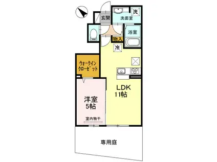 コーポ レーヴ(1LDK/1階)の間取り写真