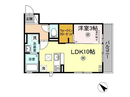 LUCE(1LDK/1階)の間取り写真