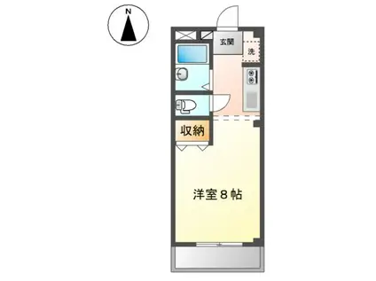 サンフィット国富(1K/2階)の間取り写真