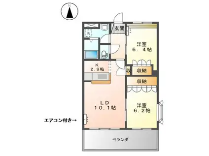 サンプロスパーガルデン(2LDK/3階)の間取り写真