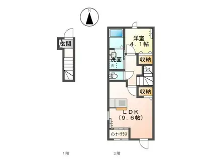 SHINOGOZE HOUSE(1LDK/2階)の間取り写真