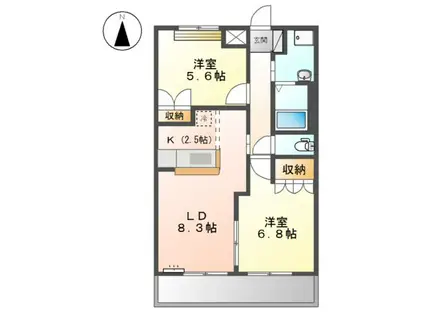 菜園SAIEN(2LDK/2階)の間取り写真