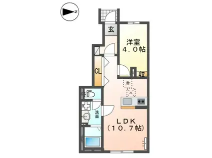 リバーヒルズ平井(1LDK/1階)の間取り写真
