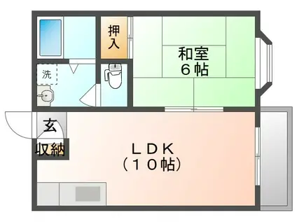 パレス・エムC(1LDK/2階)の間取り写真