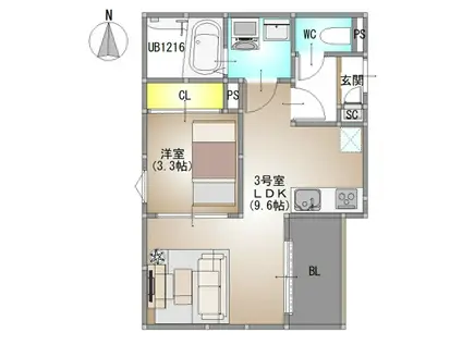 REGALEST PLUS(1LDK/2階)の間取り写真