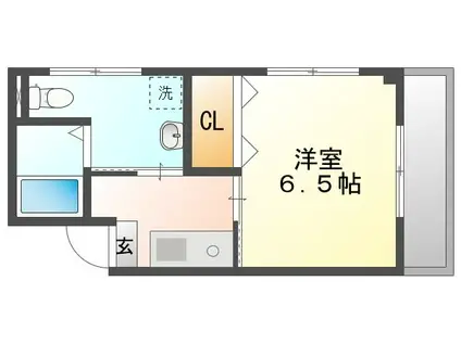 レジデンス伊島 B棟(1K/3階)の間取り写真