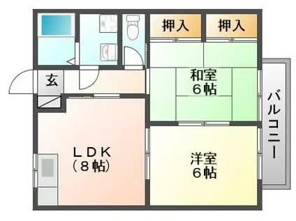 グリーンピュア浦安(2LDK/1階)の間取り写真