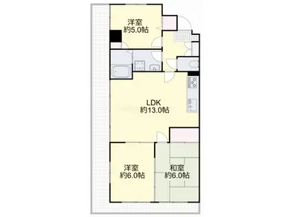 リアライズ円山(3LDK/6階)の間取り写真