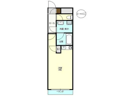 エグゼクティブリゾート(ワンルーム/1階)の間取り写真