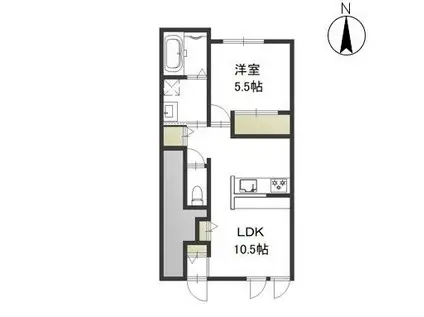 GRATIA(1LDK/1階)の間取り写真