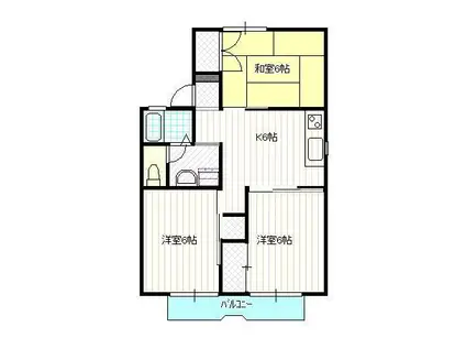 コーポラス円山A棟(2LDK/2階)の間取り写真