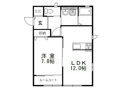 ピュアハイムアイリスⅡ(1LDK/1階)の間取り写真