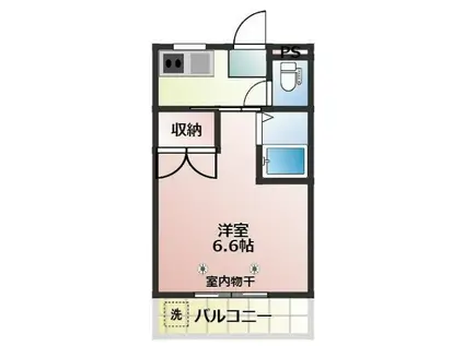 パークプレイス平井Ⅰ号棟(1K/4階)の間取り写真