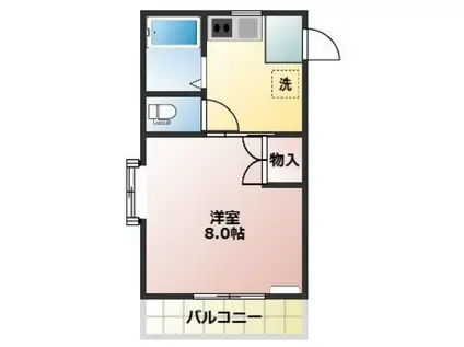 パークプレイス平井Ⅱ号棟(1K/2階)の間取り写真