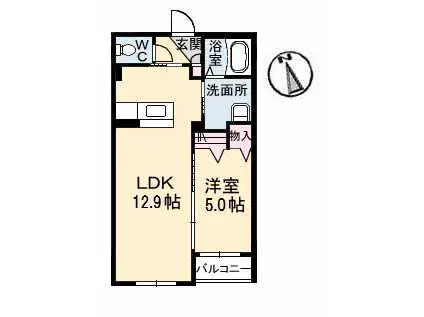 コンソラーレ壱番館(1LDK/1階)の間取り写真