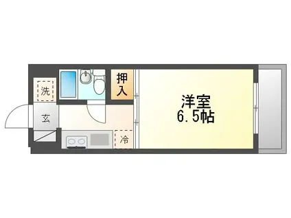 ウイング岡町(1K/1階)の間取り写真