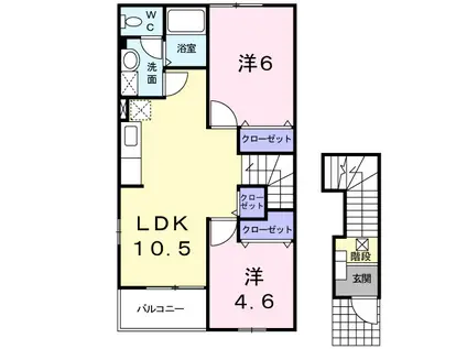 クレール(2LDK/2階)の間取り写真