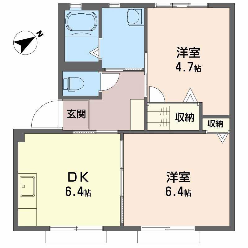 ラ・パルテール原尾島(2DK/1階)の間取り写真