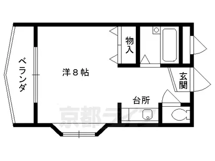 奈良線 東福寺駅 徒歩10分 3階建 築31年(1K/3階)の間取り写真