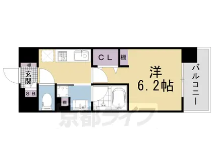 阪急電鉄京都線 西院駅(阪急) 徒歩9分 5階建 築3年(1K/4階)の間取り写真