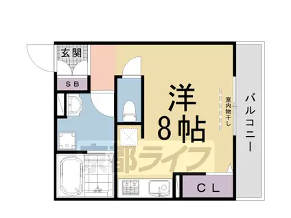 京阪電気鉄道京阪線 清水五条駅 徒歩9分 3階建 築4年(ワンルーム/3階)の間取り写真