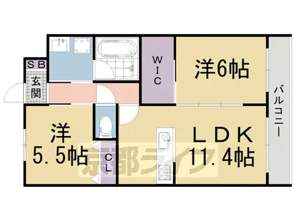 クルミナーレ4(2LDK/2階)の間取り写真