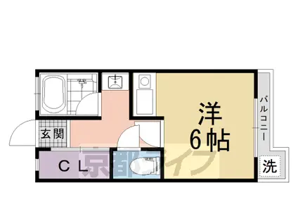 泉涌寺アビタシオン(1K/3階)の間取り写真