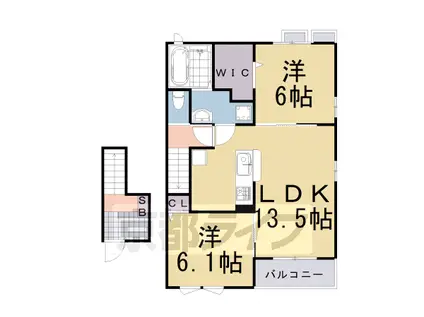 ボヌール(2LDK/2階)の間取り写真