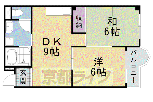 レジデンス東山(2LDK/2階)の間取り写真